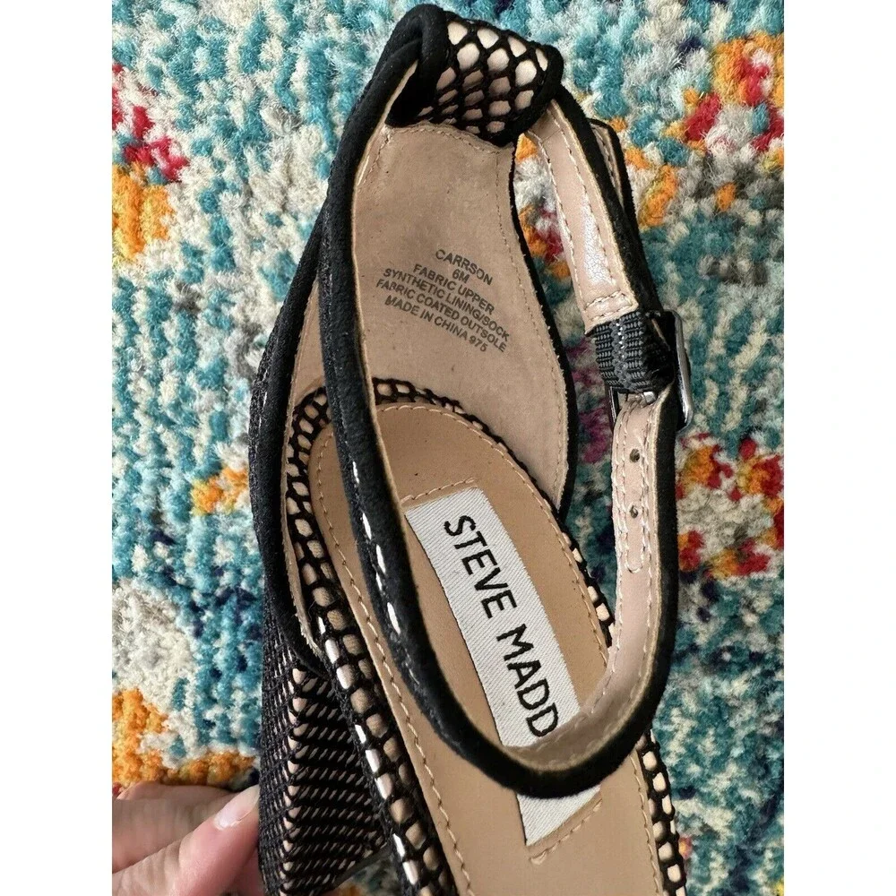 Steve Madden Carrson‎ Black Mesh Heels Size 6